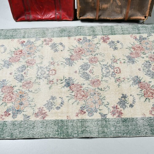 Vintage Rug, Area Rug, Turkish Rug, Antique Carpet, 43x82 inches Beige Rug, shops Decorative Bedroom Rugs, Organic Indoor Rug, 3748