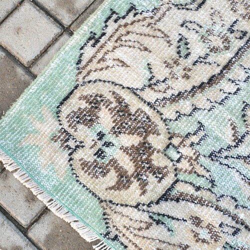 Vintage Rug, Area Carpet, Turkish Rug, Antique Carpet, 61x94 inches Green Rug, Bohemian Floor shops Rugs, Indoor Rug, 1463