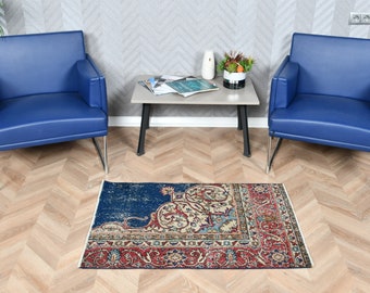 Petit tapis, tapis turc, tapis vintage, tapis anatolien, tapis pour entrée, tapis rouge 2,3x3,5 pi, tapis cool, petit tapis vintage, 5395
