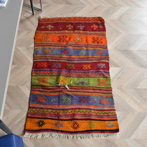 Turkish Kilim, Small Patterned Kilim, Vintage Kilim, Oushak Kilim, Rugs For Entry, 2.1x3.7 ft Purple Kilim, Boho Turkish Kilim, Kids Rug,