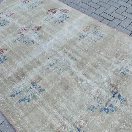 Vintage Rug, Large Carpet, Turkish Rug, Home Decor Rug, 61x97 shops inches Beige Rug, Bohemian Salon Rugs, Anatolian Living Room Rug, 445