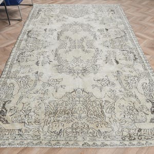 6x9 Large Rug, Turkish Rug, Vintage Rug, Antique Rug, Rugs For Dining Room, 5.5x9.4 ft Beige Rug, Vintage Beni Ourain Rug, Large Wool Rug,