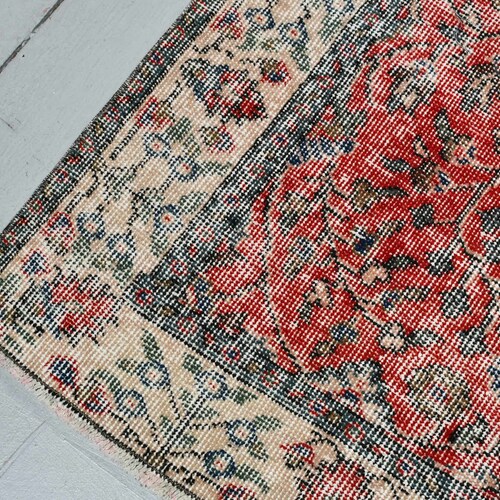 Accent Rug, Vintage Rug, Turkish Rug, Oushak Carpet, 45x78 inches Red Carpet, Outdoor Rug, Entry Carpet, Tribal Area Carpet, shops 3582