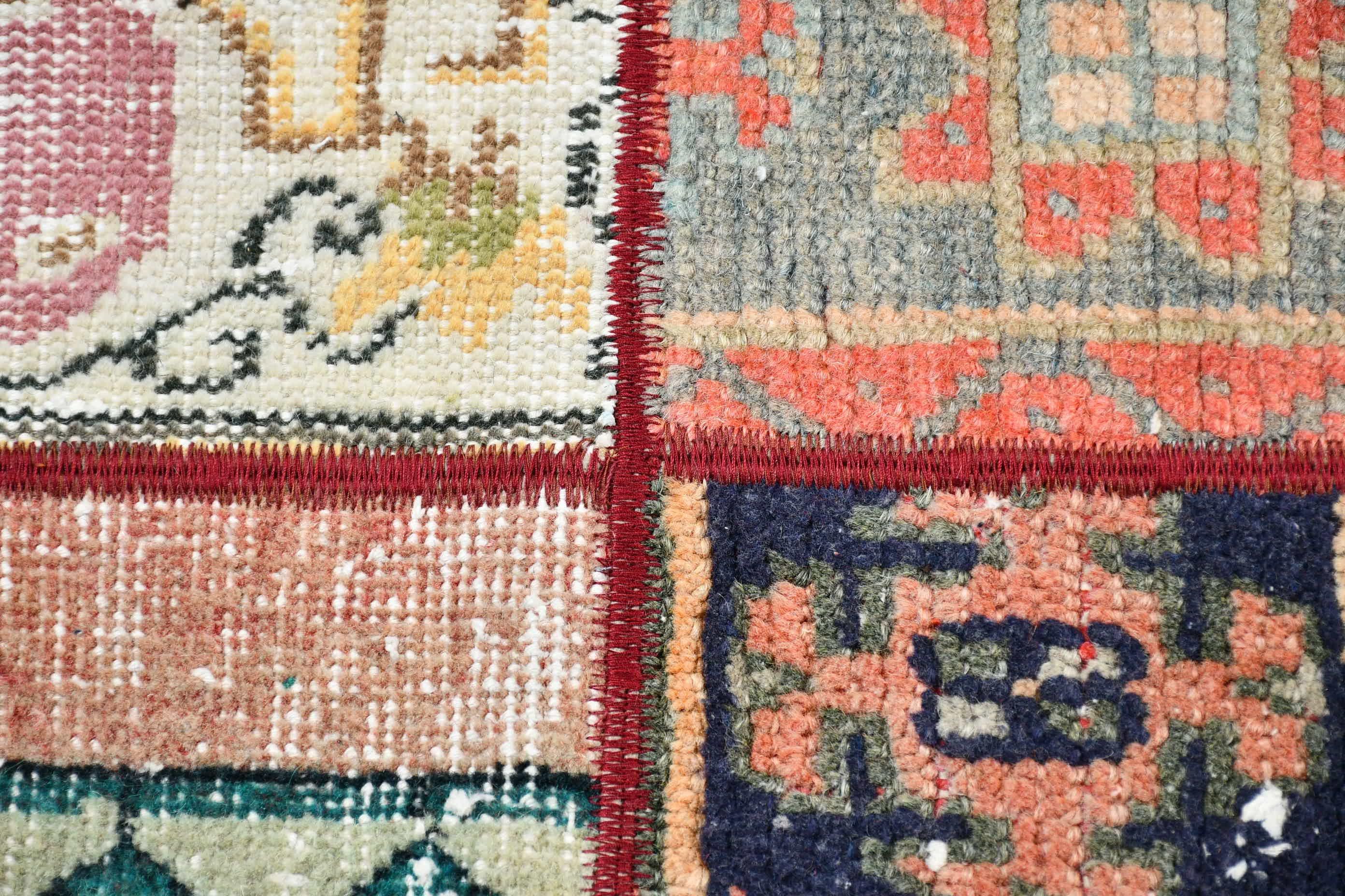 Turkish Vintage Patchwork Rug, Handwoven Unique Carpet, 104x159cm