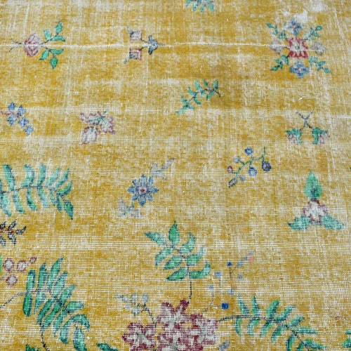 Turkish Rug, Area Rug, Vintage Rug, Oushak Carpet, 52x94 inches Yellow Rug, Outdoor Indoor Carpet, Anatolian Bedroom shops Carpet, 1822