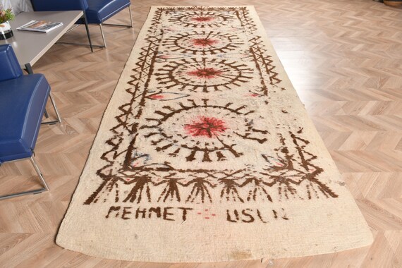 5x13 Runner Rugs, Turkish Rug, Vintage Rug, Antique Felt