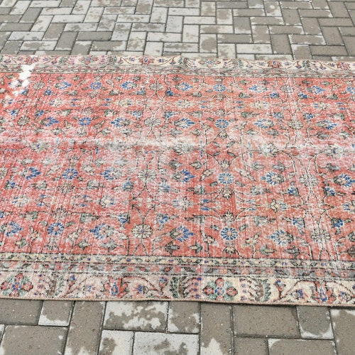 Vintage Rug, Turkish Rug, Area Rug, Oushak Rug, 55x91 inches Red Rug, Anatolian Floor Carpet, shops Indoor Carpet, Tribal Bedroom Rugs, 1675
