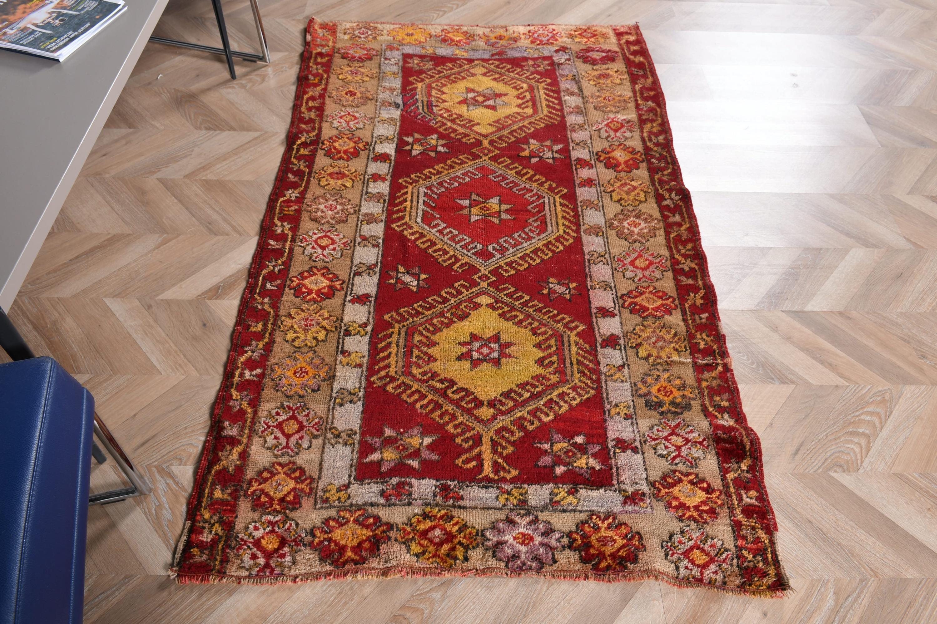No.22 ヴィンテージラグ　トルコ　マット turkish rug No.22 ヴィンテージラグ トルコ マット turkish rug 【公式通販】