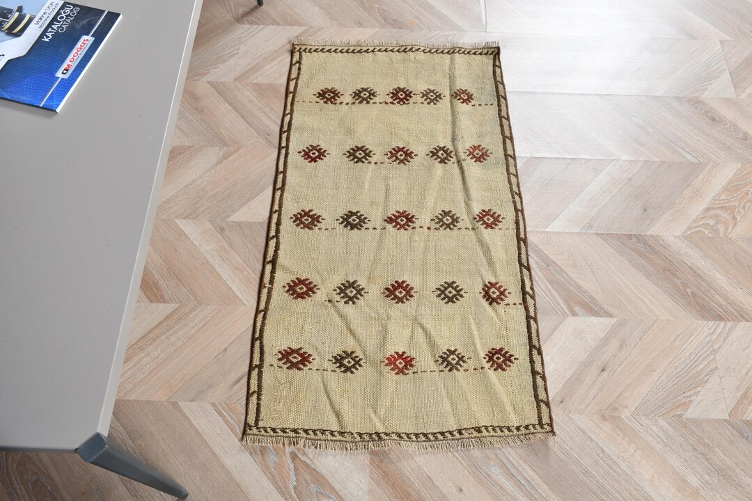 Patterned Turkish Rug Patterned Turkish Kilim Rug, Vintage Wool Accent Rug (1.8x3.1 Ft) - Etsy
