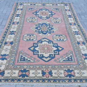 未使用　Vintage Turkish Rug ヴィンテージトルコラグ　絨毯 3.9×6.7フィートのラグ、エリアラグ、ヴィンテージラグ、ブラウンの
