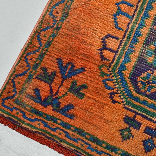 Runner Carpet, Vintage Rug, shops Turkish Rug, Home Decor Rug, 35x121 inches Orange Carpet, Decorative Stair Rug, Office Rug, Kitchen Carpet, 3277