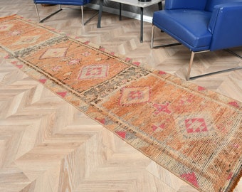 ヴィンテージ トルコ製ランナーラグ 79 x 314 cm 3 x 10フィート