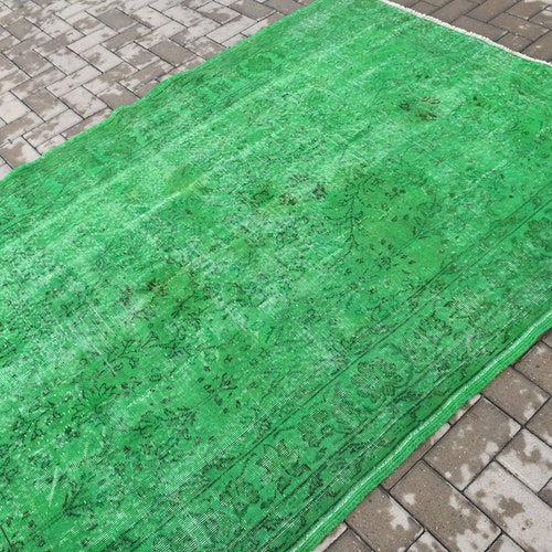 Area Carpet, Vintage Rug, Turkish Rug, Antique Carpet, 60x88 inches shops Green Rug, Handwoven Floor Rugs, Indoor Rug, 513
