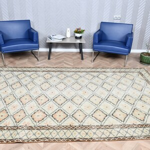 Vintage Rug, Large Rugs, Turkish Rug, Oushak Rug, Rugs For Dining Room, 5.9x9.9 ft Green Rug, Wool Rug, Decorative Rug, Gift For Him,  4966