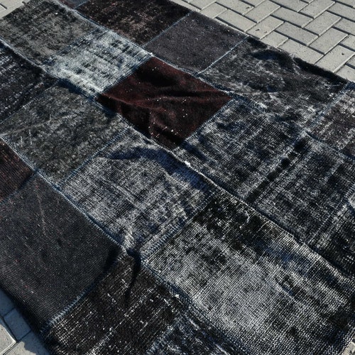 Vintage shops Rug, Turkish Rug, Area Rug, Home Decor Carpet, 62x91 inches Brown Rug, Handwoven Bedroom Rug, Wool Indoor Carpet, 418