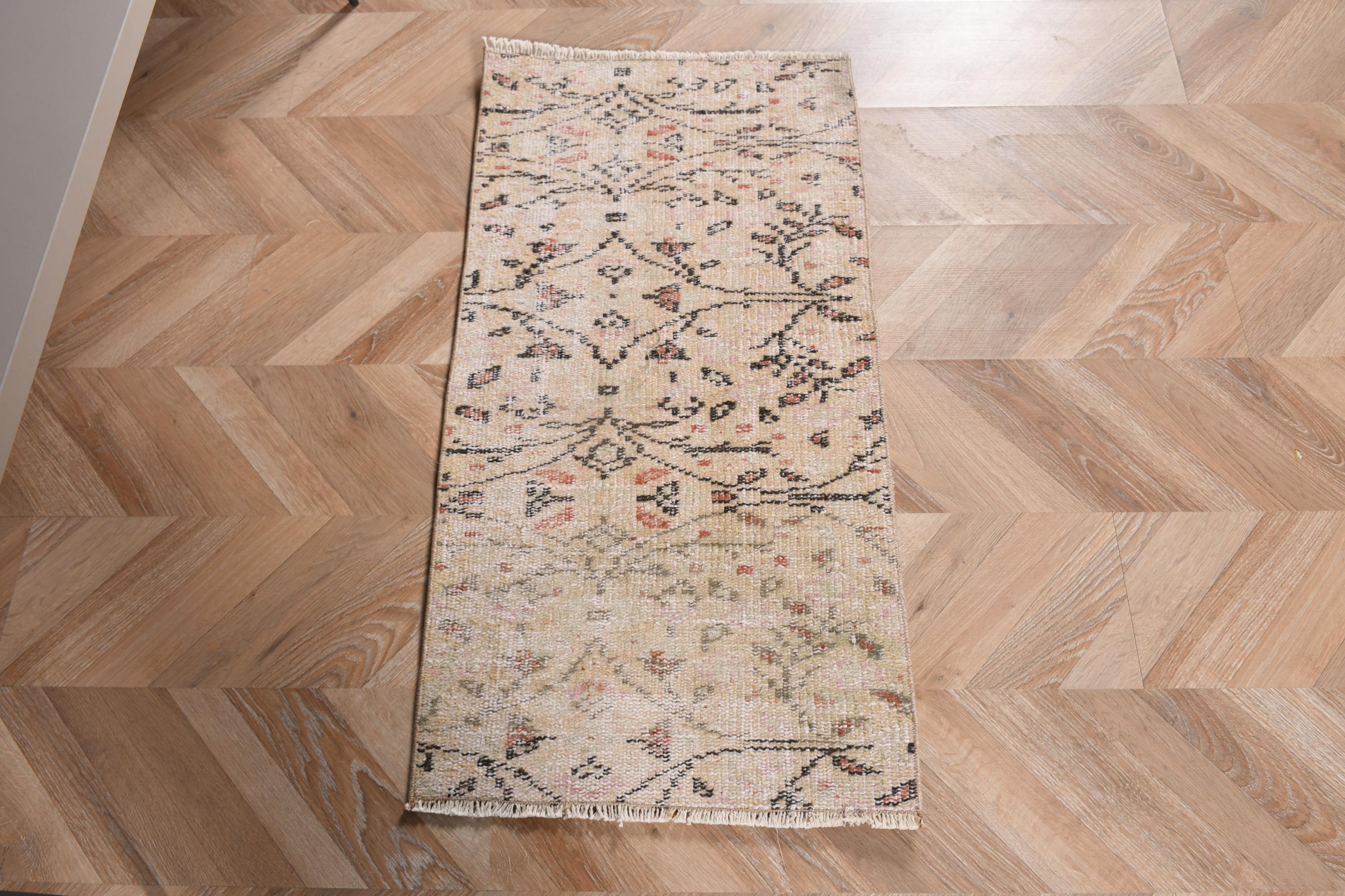 ヴィンテージランナーラグ、トルコ製ハンドメイドラグ、50 x 96 cm