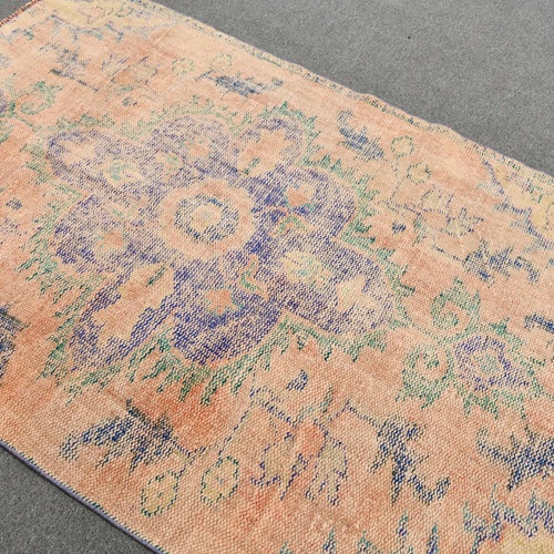 Turkish shops Rug, Vintage Rug, Area Carpet, Oushak Carpet, 54x84 inches Red Rug, Outdoor Rug, Bedroom Carpet, Tribal Indoor Rugs, 4211