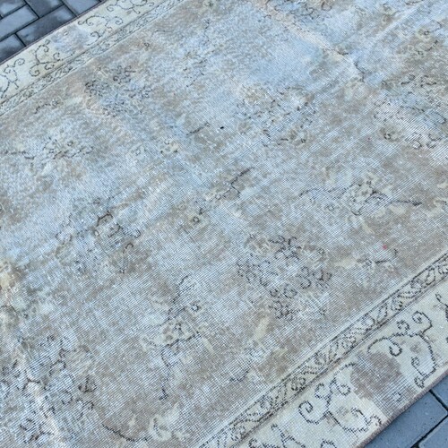 Vintage Rug, Turkish shops Rug, Area Rug, Antique Rug, 51x98 inches Beige Carpet, Anatolian Floor Rugs, Handwoven Bedroom Rug, 2505