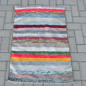 Vintage Kilim, Turkish Kilim, Small Kilim, Antique Kilim, 28x39 inches White Kilim, Bohemian Kilim, Entry Kilim,  251