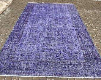 Turkish Rug, Vintage Rug, Large Carpet, Home Decor Rug, 74x123 inches Blue Rug, Decorative Oversize Carpet, Handmade Bedroom Rug,  2033