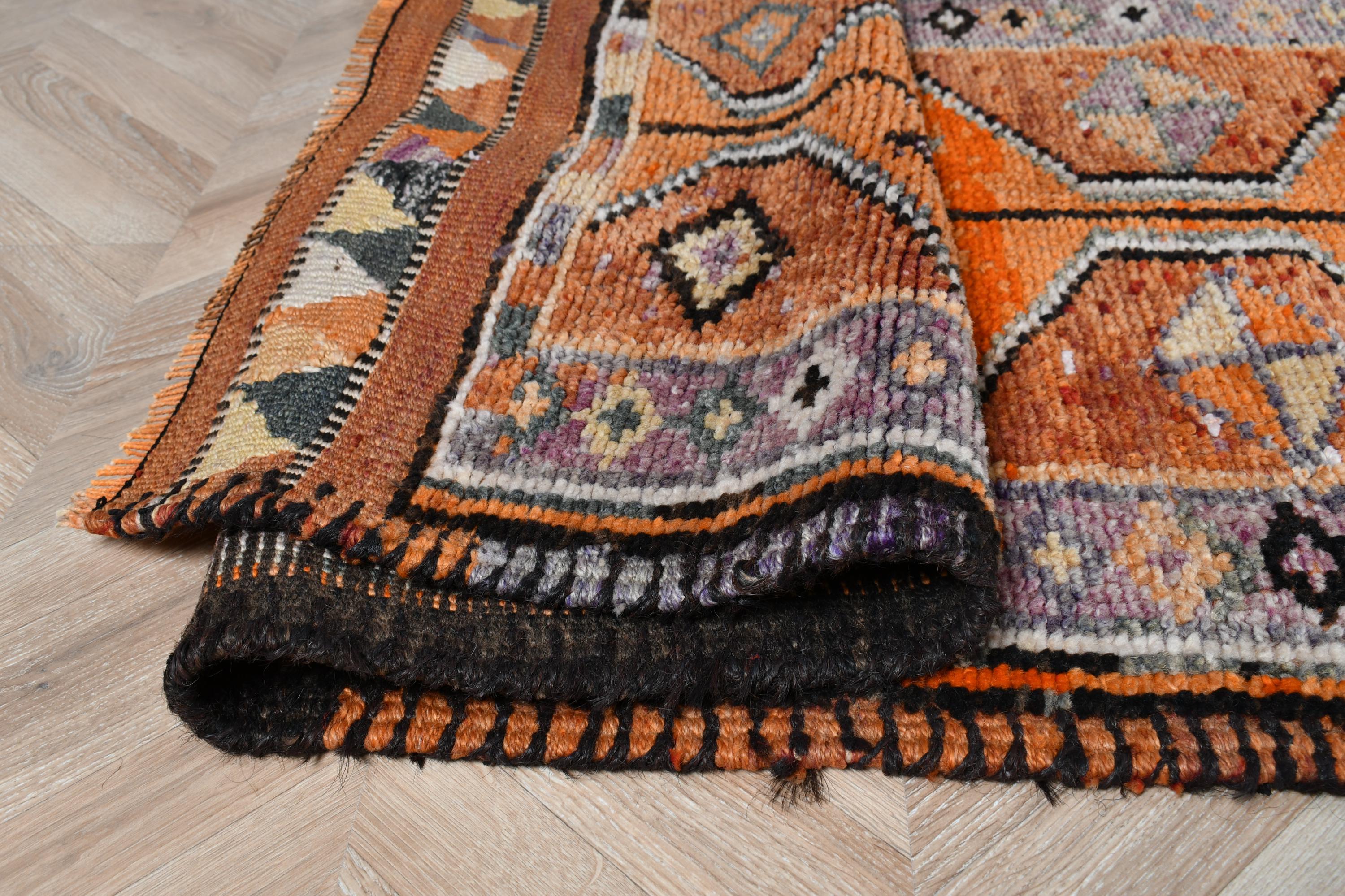 ヴィンテージトルコラグ、76 x 342 cm、オレンジランナー - Etsy 日本