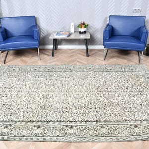 Turkish Rug, Large Rugs, Vintage Rug, Turkish Decor, Rugs For Living Room, 6x9 ft Beige Rug, Wool Rugs