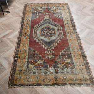 Turkish Rug, Vintage Rug, 4x7 Accent Rugs, Anatolian Rug, Rugs For Dining Room, 3.4x6.2 ft Purple Rug, Kitchen Rugs, Dorm Accent Rug,