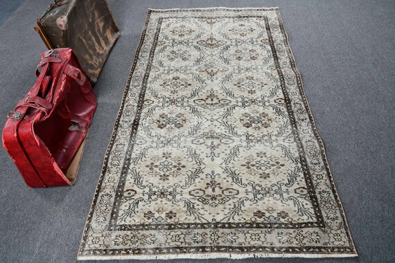 85×198 ViNTAGE TURKiSH RUG 4.5x7.4 Ft Traditional Hand-Knotted Vintage Turkish Rug with