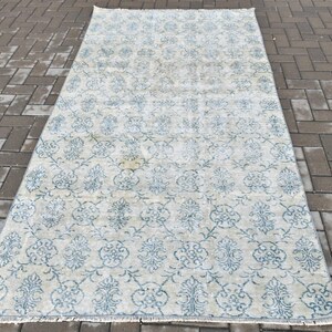 Vintage Turkish Rug, Turkish Oushak Rug, Handwoven Carpet, 129x251cm Dorm Decor, Area Floor Rugs, 4x8ft Rug, Antique Style