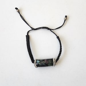 Ruby in Zoisit Bracelet,  Anyolite Stone Bracelet, Zoisite Gemstone, Layering Bracelet, Ruby Zoisite Jewelry