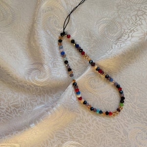 Crystal Beaded Phone Charm, Personalized Rainbow Strap