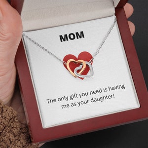 Collier de cœurs imbriqués pour maman, cadeau de fête des mères drôle, cadeau amusant pour maman, bijoux pour maman
