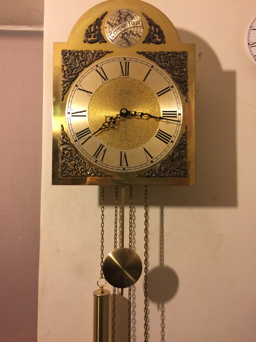 Vintage Brass German Wall Clock Converted to Westminster Chime Quartz