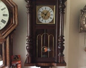 early 1900s wall clock converted to westminster chime quartz battery movement