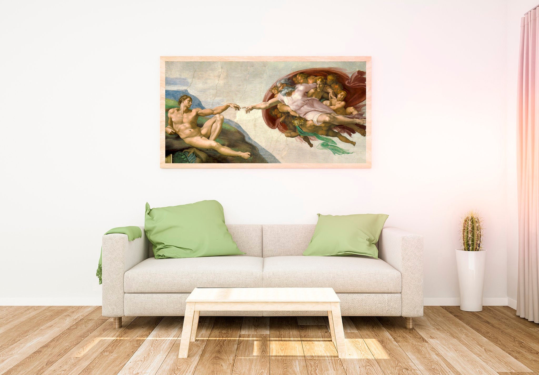 Michelangelo the Creation of Adam. Print on Canvas Canvas Etsy