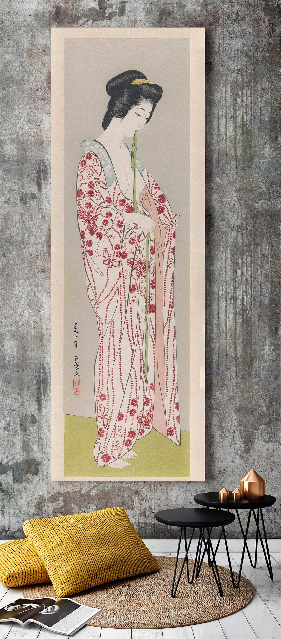Japanese Woman Art Print On Canvas Beautiful Woman Japanese Etsy Japanese Woman Art Print On Canvas Beautiful Woman Japanese Etsy
