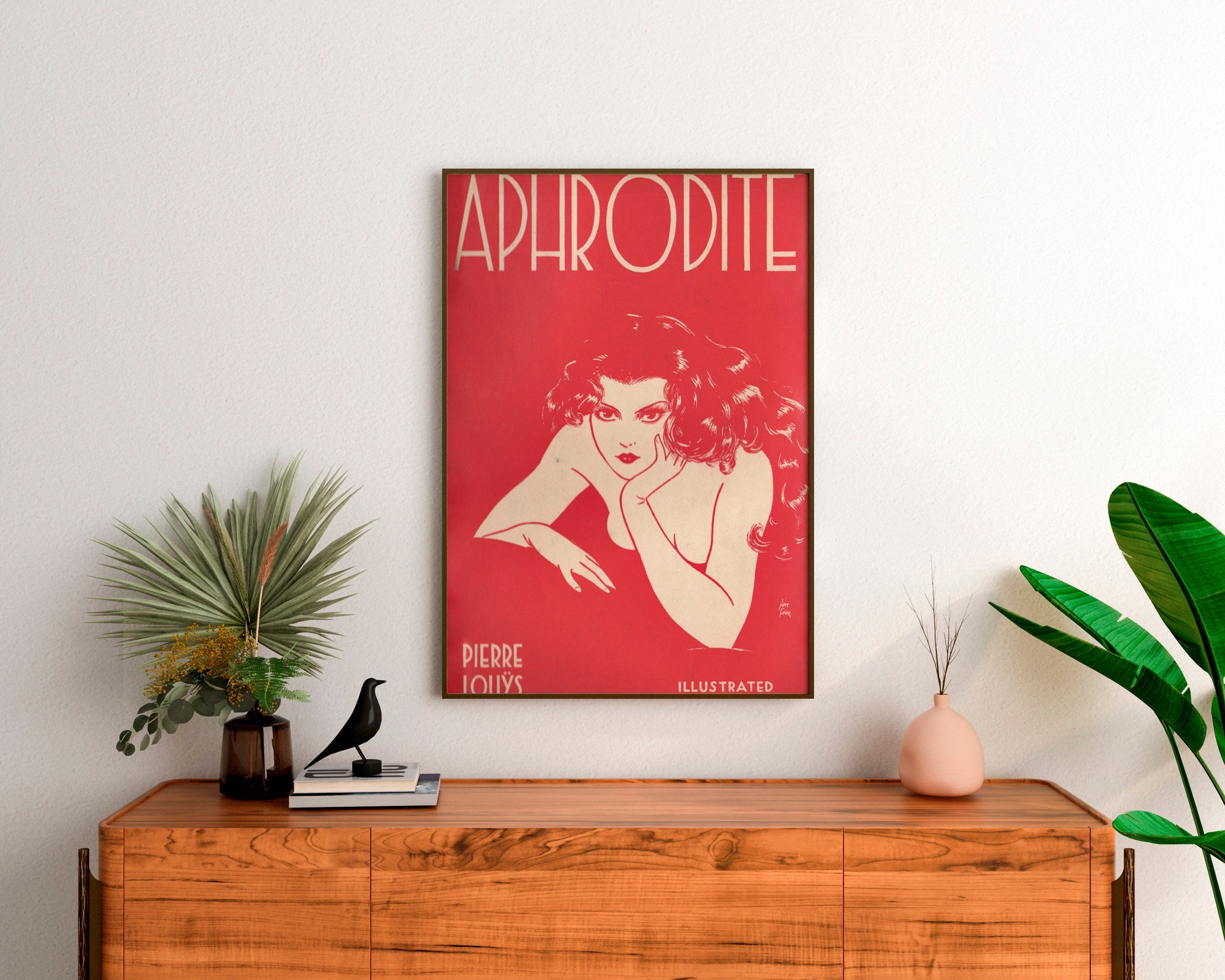 Pierre Louys Aphrodite 1932. Book Cover Art Deco Nouveau. Print on Canvas,  Vintage Style Gift, Giclee Large Wall Art, Sexy Woman Poster 