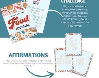 Mindful Eating Workbook Printable | Intuitive Eating Journal | Food journal - Conscious Eating - Instant download