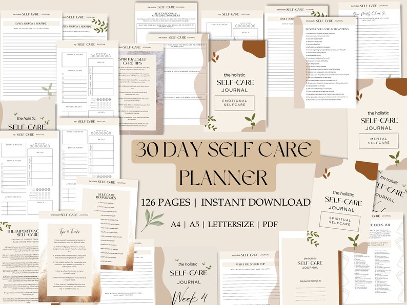 Self Care Planner Workbook | Self Love Journal Printable | Spiritual ...