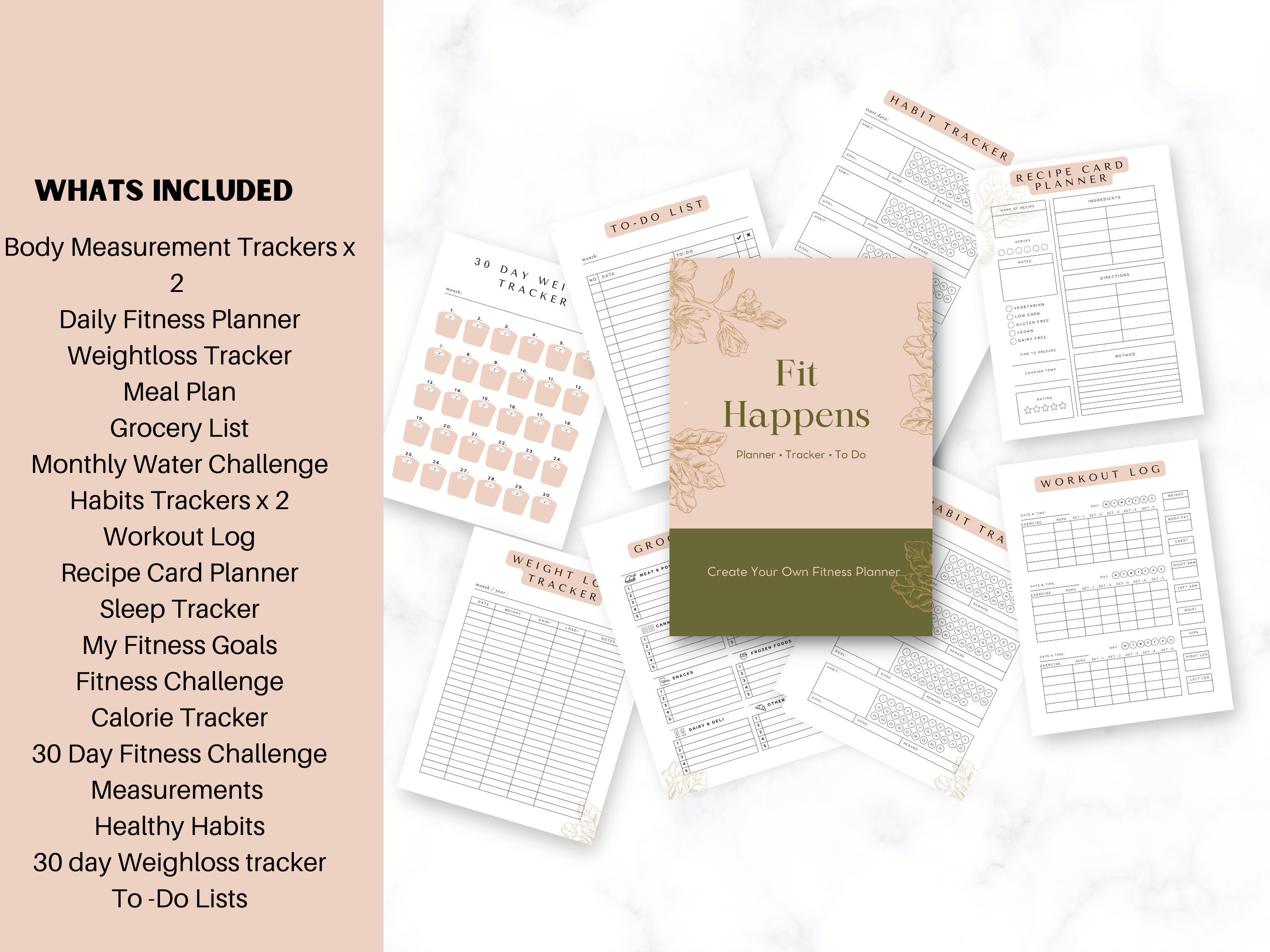Fitness Journal for Women 2023 | Printable Planner Weight Loss Tracker ...