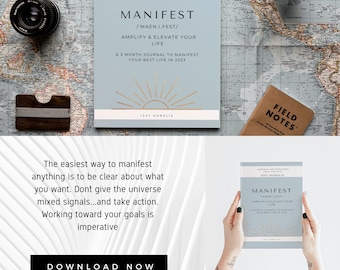 369 Manifestation Journal Printable | Gratitude Journal with Prompts | Guided Journal | Law of Attraction