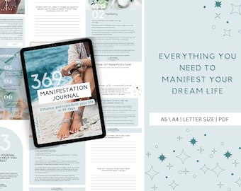 Manifestation Journal Printable | Gratitude Journal with Prompts | Guided Journal | Printable PDF | Manifesting 2023