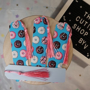Donut Lovers Faux Leather Soft Bookmark (Personalized Optional)