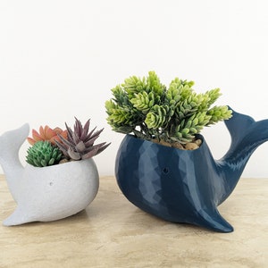 Whale Planter, Succulent Pot, Sea Creature, 3D Printed
