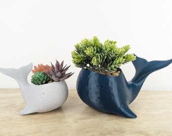 Whale Planter, Succulent Pot, Sea Creature, 3D Printed