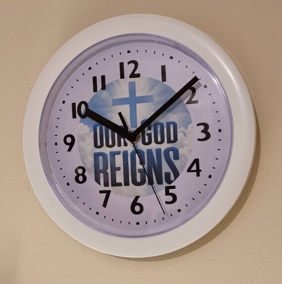 JESUS Cucina Orologio da parete cristiano Bianco con versetto