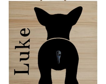 Personalized Dog Leash holder, Dog Silhouette leash holder, Dog butt Leash holder, Wood Leash holder, Custom Pet Leash holder