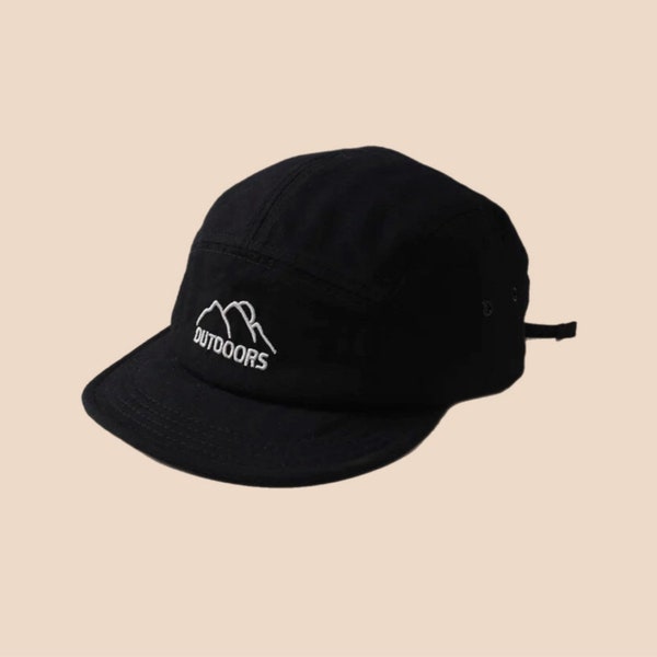 Black Five-Panel Outdoor Cap Quick-Drying Short Brim Hill Soft Top Soft Brim Peaked Cap Running Quick-Drying Sun Protection Hat