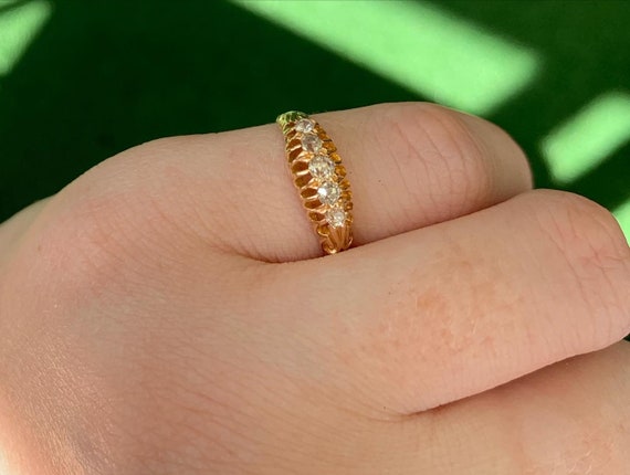 Edwardian 18ct Gold and Diamond Ring - image 3