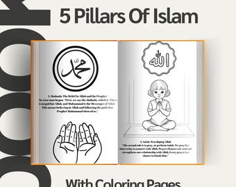 5 Pillars Of Islam, Islamic Coloring Book For Kids, Islamic Storybook